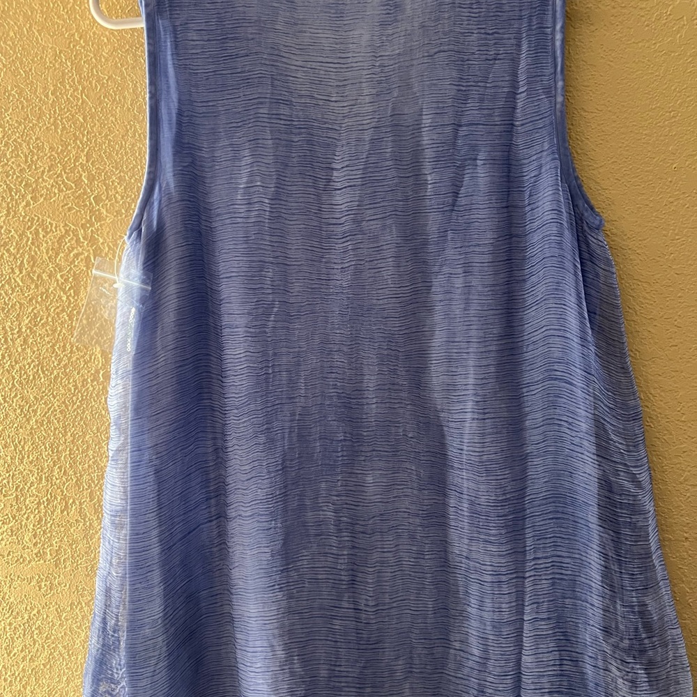 Soft Surroundings Blue Embroidered Sleeveless Top - Picture 4 of 4